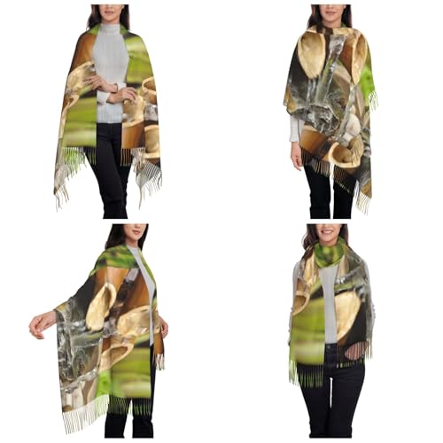 Foulards à franges cascade noir avec drapé fluide et coupe ajustée taille unique - 6