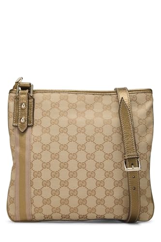 Pre-Loved Gold Original GG Canvas Jolicoeur Messenger, Gold4