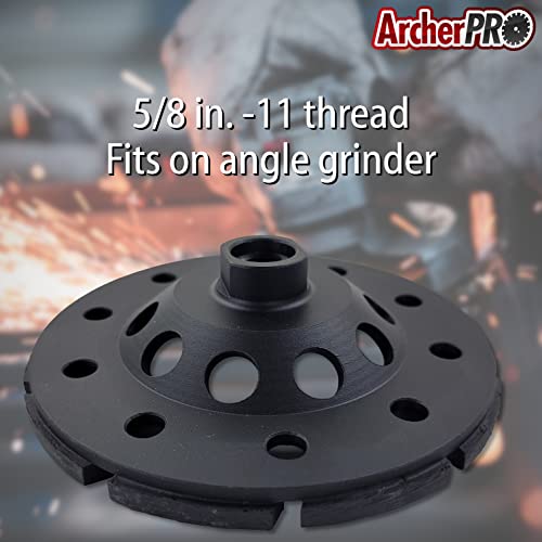 Archer Pro Aggressive 7" In. T-Seg Diamond Grinding Wheel, Cup Wheel For Concrete Grinding. For Use On Angle Grinder. #TOP3