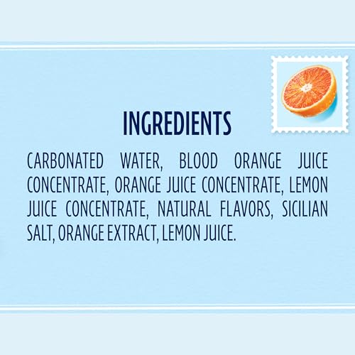 Sanpellegrino CIAO Blood Orange Sparkling Water, Low-Calorie Italian Sparkling Water with Real Fruit Juices, 0g Added Sugar, 24-Pack