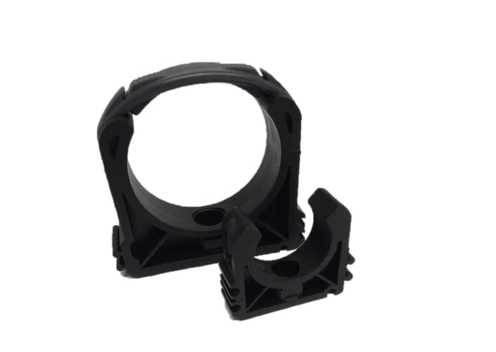 Collier de serrage 40 mm polypropylène pour tube PVC avec étrier plastique mural
