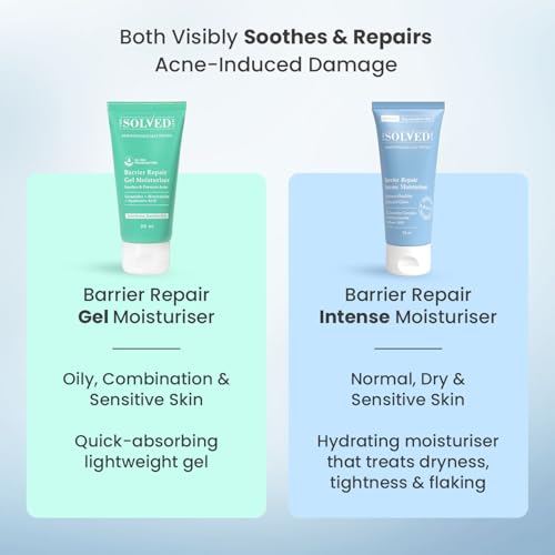 Image of The Solved Skin Barrier Repair Intense Moisturiser | Deeply Hydrating, Soothing Cream for Dry, Flaky & Sensitive Acne-Prone Skin | 50ml (Pack of 1)