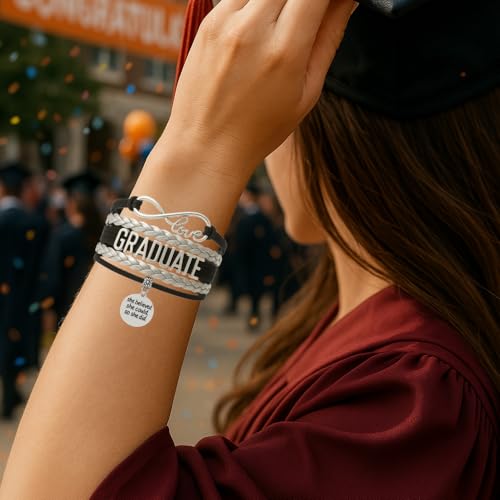Infinity Collection Graduation Bracelet Gift Graduate Jewelry for Her, Class of 2025 Keepsake, Adjustable Charm Bracelet for Women & Girls3
