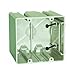 Allied Moulded SB-2 Switch/Outlet Box, 2-Gang, Adjustable, Depth: 3-9/16