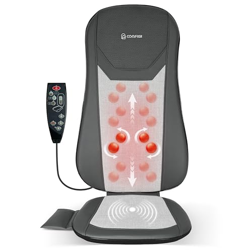 Image of COMFIER Shiatsu Full Back Massager for Chair with Heat, with 2 Shiatsu Speeds,Heated Chair Massage Pad with Spot,Seat Cushion,Neck Massager,for Home Office use,Gifts for Women Men Mom Dad