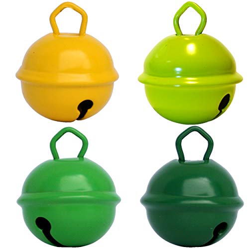 Gros Grelots Musicaux Couleurs Jaune + Vert lime + Vert + Vert foncé (4X 25mm) Existe en Petits 15mm et Géants 35mm Enfants Bébé : Montessori Instruments Noël Anniversaire Chat Chien Loisirs Créatifs Cover