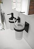 accesorios baño bath barcelona Fabricado en latón en acabado cromado y vaso de vidrio.