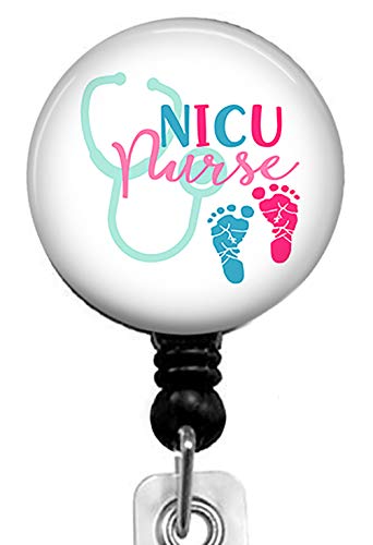 Preisvergleich Produktbild NICU Krankenschwester-Abzeichenrolle mit Krokodilklemme, Namensschild für Krankenschwestern, Ausweishalter, Spule, dekorativer individueller Ausweishalter