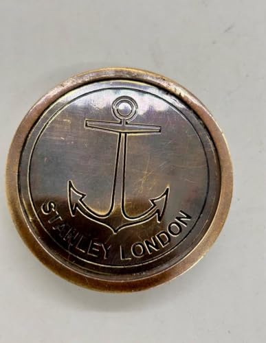 Brújula de bolsillo grabada de latón, herramienta vintage de navegación para senderismo, camping, trekking y aventuras al aire libre miniatura 6