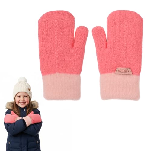 Abeillo Warme Fäustlinge Kinder,Gestrickte Winterhandschuhe...