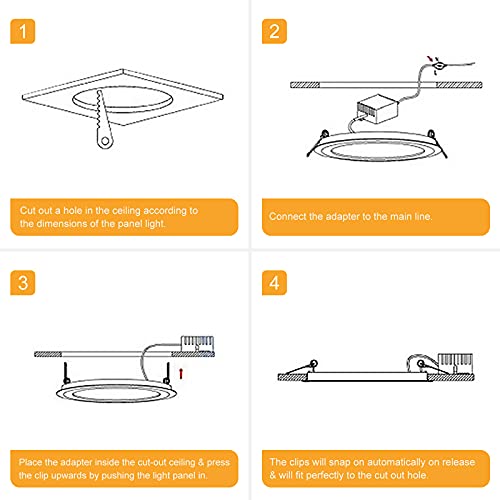 Xingruyu 7 Inch Ultra-Thin Recessed Lighting, 4 Pack Led Pot Light Downlight, Dimmable, 18W=135W, 6000K Daylight, 1800 Lumens, Easy Install For Office Home Kitchen Commercial Lighting #TOP4