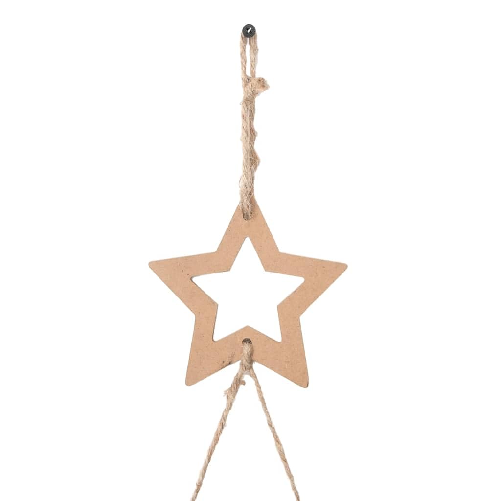 Albero di Natale sospeso 86 x 180 cm, rami naturali con punta a stella, decorazione rustica in legno per parete e porta, decorazione natalizia salvaspazio