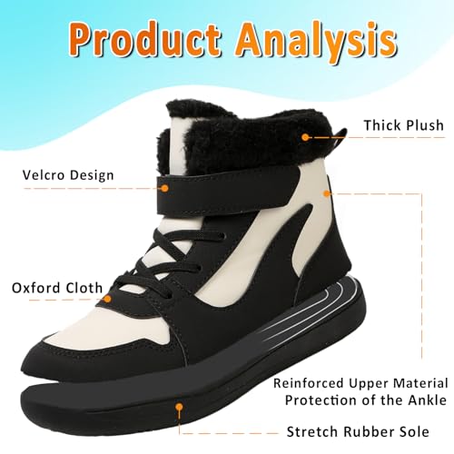 Barefoot Winter Shoes Kids, Non-slip Kids Barefoot Winter Boots, Wide Toe Box Waterproof Warm Fit Barefoot Boots Toddler4