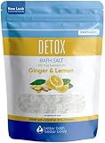 Detox Bath Salt 32 Ounces Epsom Salt with Natural Ginger and Lemon Essential Oils Plus Vitamin C in