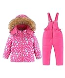 Picture of M2C Girls Winter 2-Piece Ski Snowsuit Set Puffer Jacket and Pants Rose Flowers 8 Years