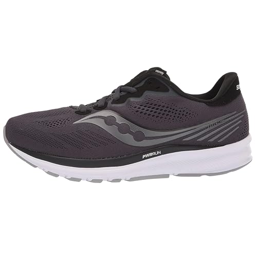 Saucony Men's Ride 14 Sneaker, Charcoal/Black, 10.5