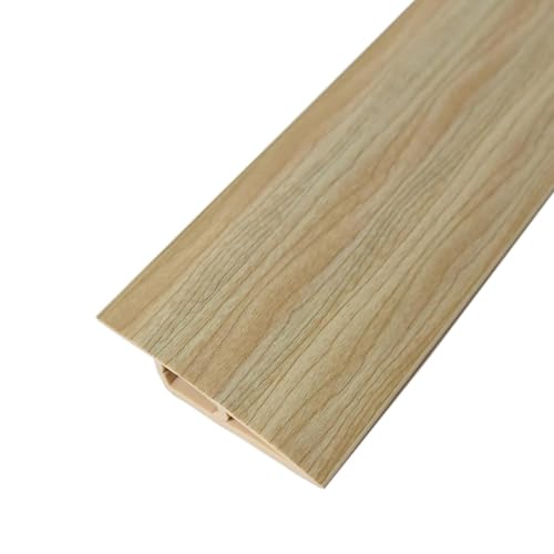 Jootuepo PVC Adhésif Seuil Bande, Seuil, Profil de Réglage de la Hauteur du Vinyle, Seuil Hauteur Réglage Horizontal, Seuil rampe Bande (Grain de Bois Transparent, 5-10mm (h), 1M (l)