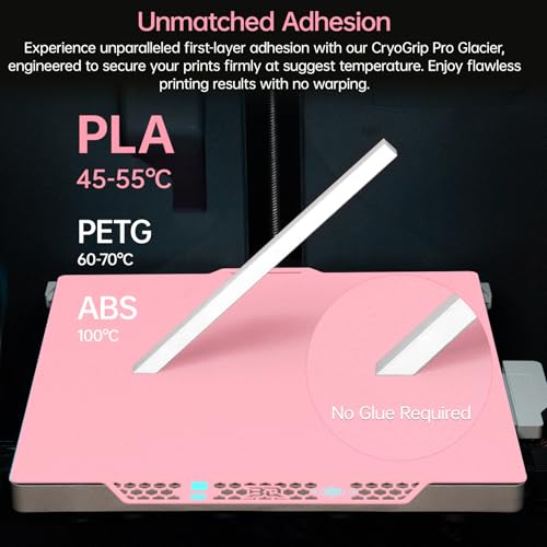 Image of BIQU CryoGrip Pro Glacier-Pink 257x257MM for Bambu-Lab P1P /P1S /P2S /X1C /X1E /A1 3D Printers Panda Build Plate Double Sided Upgrade Removable Surface Platform