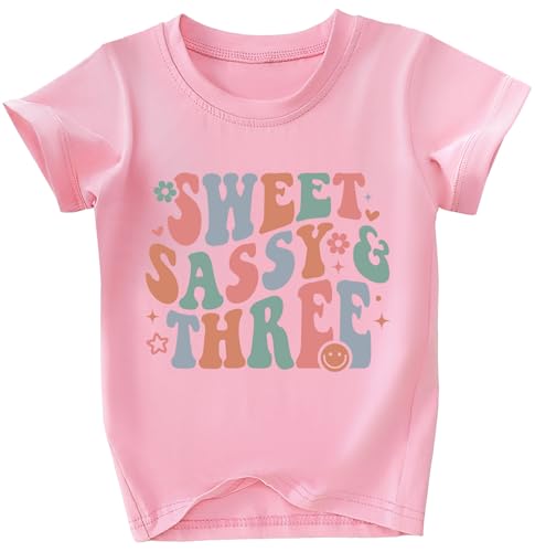 Image of Toddler Girls 3rd Birthday Shirts for Girls 3 Years Old Outfit for Party Tshirt
