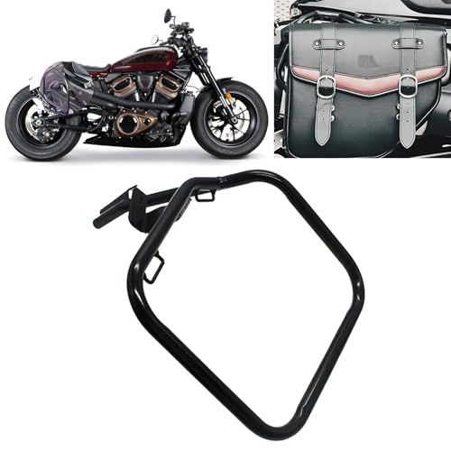 Kit de soporte y guardia lateral para alforjas para motocicleta Sportster S 1250, SS1250, RH1250 (2021-2024), color negro, acero aleado