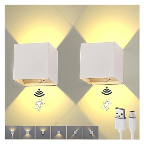 Lámpara LED con sensor para pasillo nocturno y luz recargable de dormitorio con USB de 6W 2