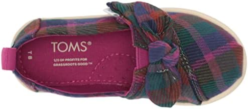 TOMS Girls Alpargata Loafer Flat, Dark Fuchsia Plaid, 4 Toddler | Image 4