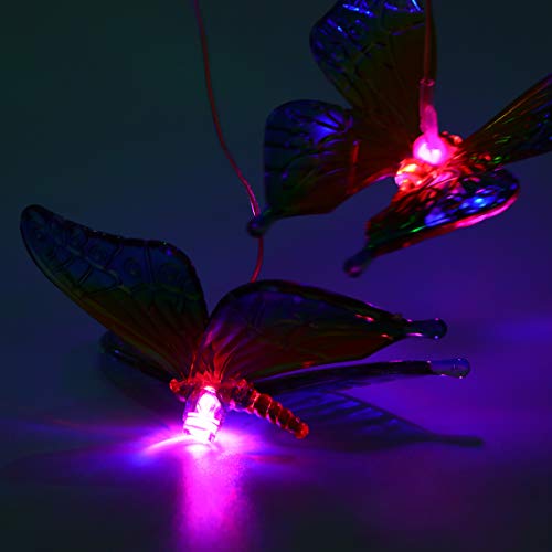 Luz solar ao ar livre, luz de LED criativa de borboleta para pendurar luzes de jardim decorativas (a