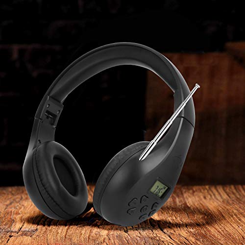 Portable Personal Fm Radio Headphones With Best Reception, Walkman Wireless Headset Fm Radio Ear Muffs For Walking, Jogging Powered By 2 Aa Batteries(Not Included) -Black #TOP5