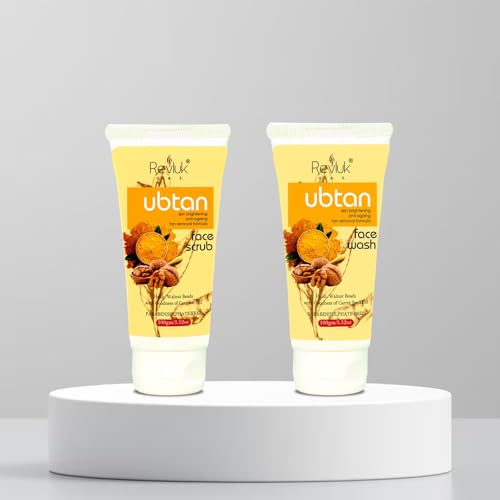 Image of Ubtan Scrub for Glowing Skin, Tan Removal & Deep Cleansing - 100g | Herbal Face & Body Scrub with Natural Ingredients | Free Ubtan Face Wash (100ml) - Skincare Gift Combo