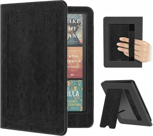 Image of ProElite Cover Case for Kindle Paperwhite 12th Gen 7 inch Case, Retro Smart Flip case Cover for Amazon Kindle Paperwhite 12th Generation 7 inch 2024, Black