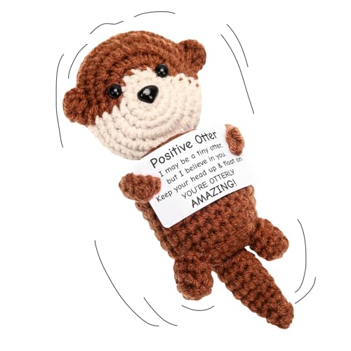 JULEASEL Mini Funny Positive Crochet Otter Emotional Crochet Animals Sea