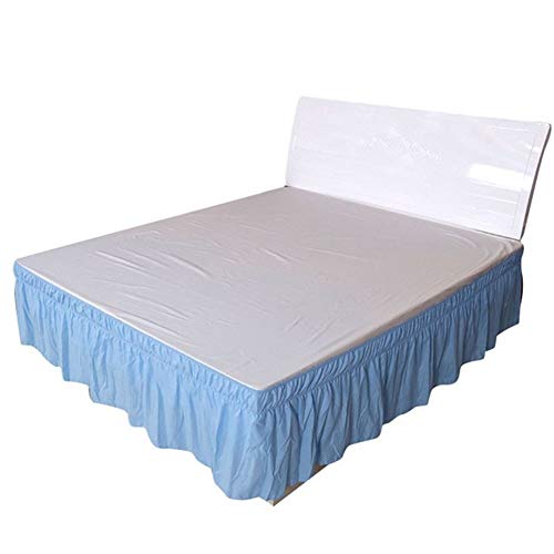 Falda de cama elástica, faldas de cama envolventes, Sábana cenefa de cama elástica de color liso for cama de matrimonio, decoración for el dormitorio del hotel, falda protectora, textiles for el hogar