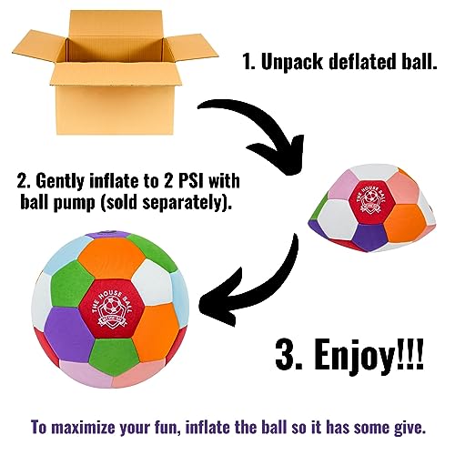 The House Ball - The Original Soft and Safe Indoor Soccer Ball Size 4 - Created for Inside Your Home and Yard - Won't Scuff Your Walls - Realistic Feel and Weight With a Shock Absorbing Exterior
