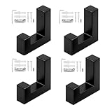MATÉRIAUX DE HAUTE QUALITÉ : Lot de 4 Crochets Muraux en Alliage de Zinc Noir fabriqué à partir d'un alliage de zinc haut de gamme avec un revêtement noir durable, offrant des propriétés imperméables, antirouille, résistantes aux rayures et à la corrosion. Convient aux environnements humides tels que les salles de bains et les cuisines.