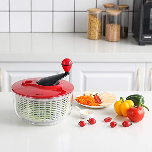 Salad Spinner Large 5L Capacity, Easy To Clean Lettuce Spinner With Bowl, Vegetable Washer Dryer Dishwasher Safe Ideal For Vegetables And Fruits Without Bpa, Large 4.5 Quart #TOP4