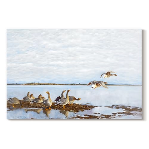Bruno Liljefors | Greylag Geese Landscape | Abstract Wall Art | LT626