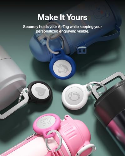 Image of Belkin AirTag Case with Key Ring, Secure Holder Protective Cover for Air Tag with Scratch Resistance Accessory (2 pack) - blue