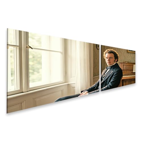Tableau sur toile 2 pièces grand format portrait intemporel de style musical