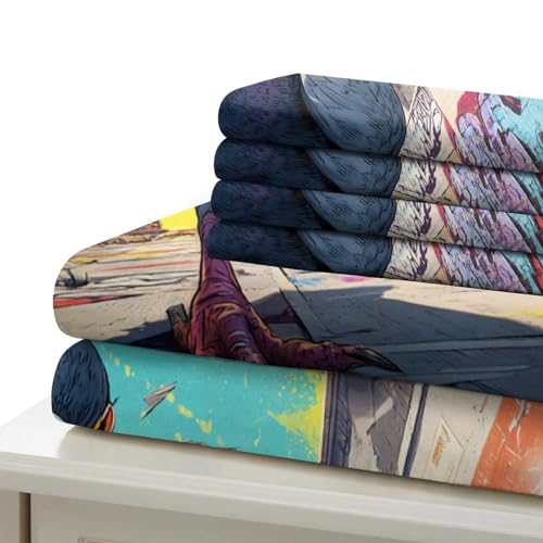 Housse de couette licorne avec fermeture éclair lit 260x220cm