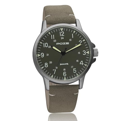 Sonata Poze Quartz Analog Grey Dial PU Leather Strap Watch for Men-SP70011QL01W (B0CT58XLHF) Amazon Price History, Amazon Price Tracker