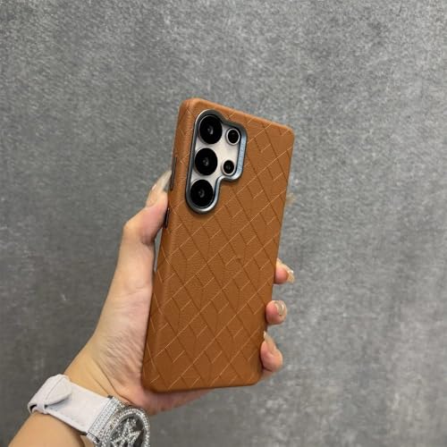 Étui en cuir marron avec dragonne Danke pour Samsung Galaxy S25 et S24 Ultra