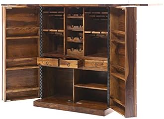 Sheesham Handmade Modern Style Wooden Bar Cabinet Without Chair