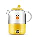 Elektryczny zdrowy garnek Cute Pet Czajnik na wodę do użytku domowego Czajnik wielofunkcyjny Izolacja czajnik elektryczny 800 ML, biały (żółty)