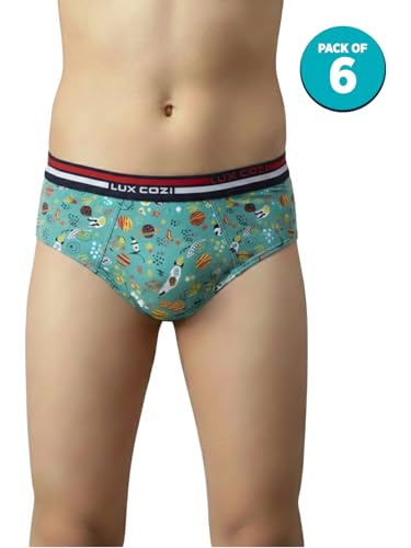 Image of Lux Cozi Boy's Super Combed Cotton Outer Elastic Printed Brief with Ultra Soft Waistband | Colors & Prints May Vary|
