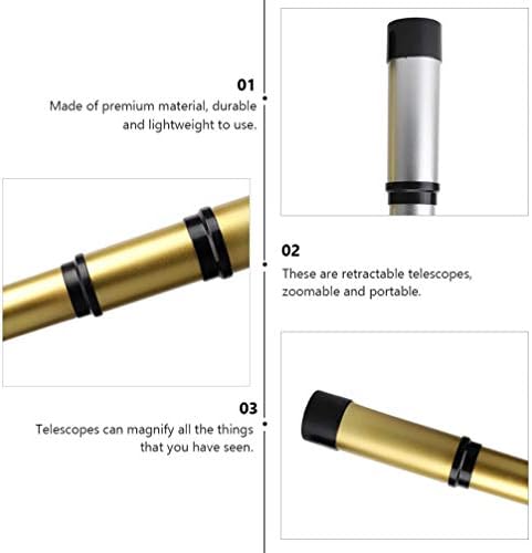 NUOBESTY 2pcs Pirate Monocular Telescope Retractable Handheld Telescope Portable Spyglass Kids Educational Science Toys Telescope for Kids Travel Watching Games