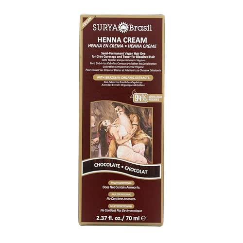 Surya Brasil Henna Cream Chocolate - 94% Natural Ingredients, Vegan,
