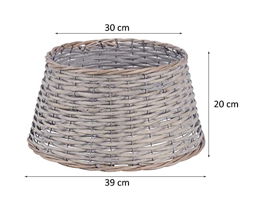 Floralcraft Woven Willow Christmas Tree Skirt - 57cm Base X 28cm Height, Xmas Tree Stand Rattan Wicker Basket Christmas Tree Decoration (Grey) - Image 3