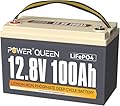Power Queen 12V 100Ah LiFePO4 Battery Group 31, Built-in 100A BMS, Lithium Deep Cycles Battery, Up to 15000 Deep Cycles, Perfect for RV, Marine, Off-Grid Solar Power System