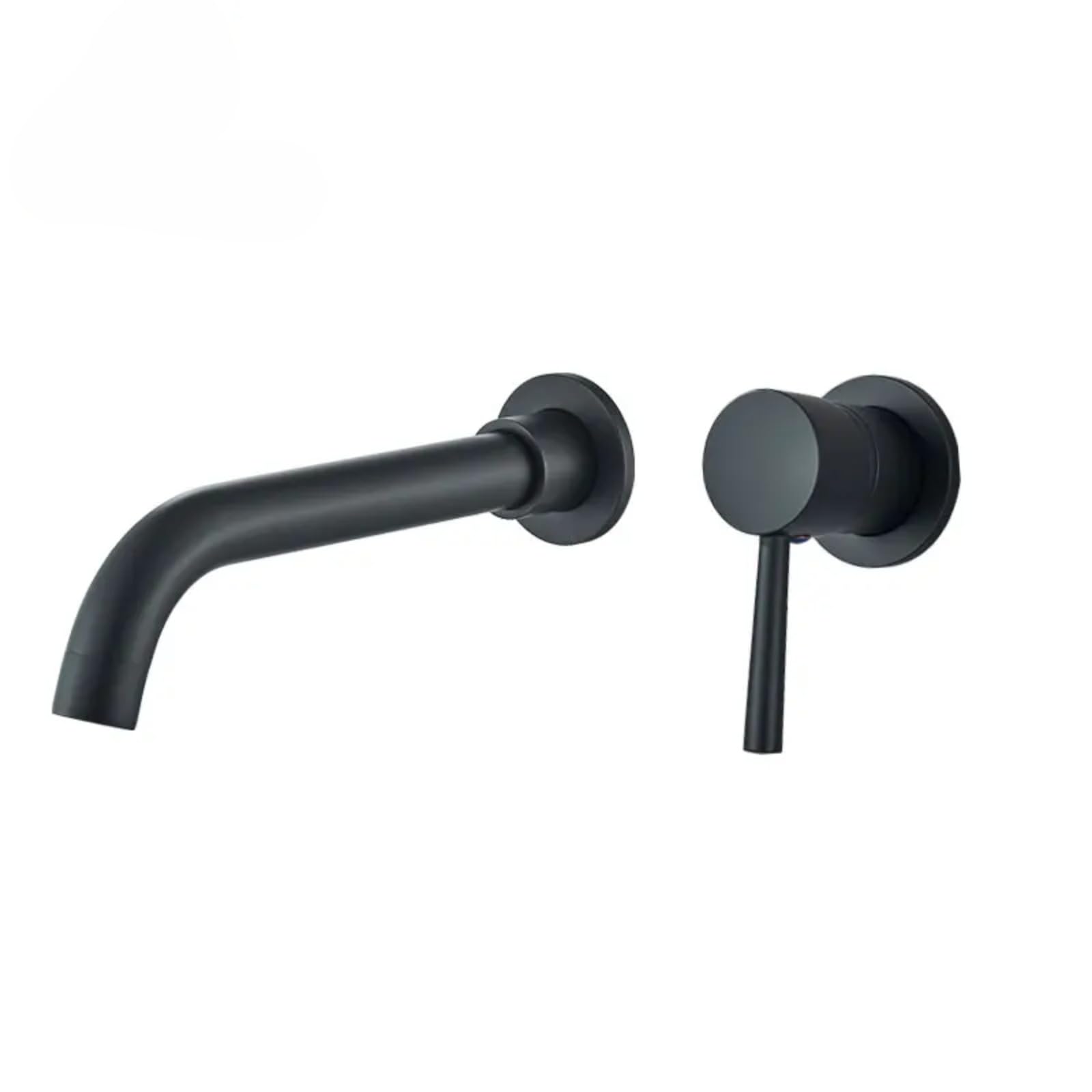 Robinet de salle de bain mural noir mat pour lavabo moderne à poignée unique