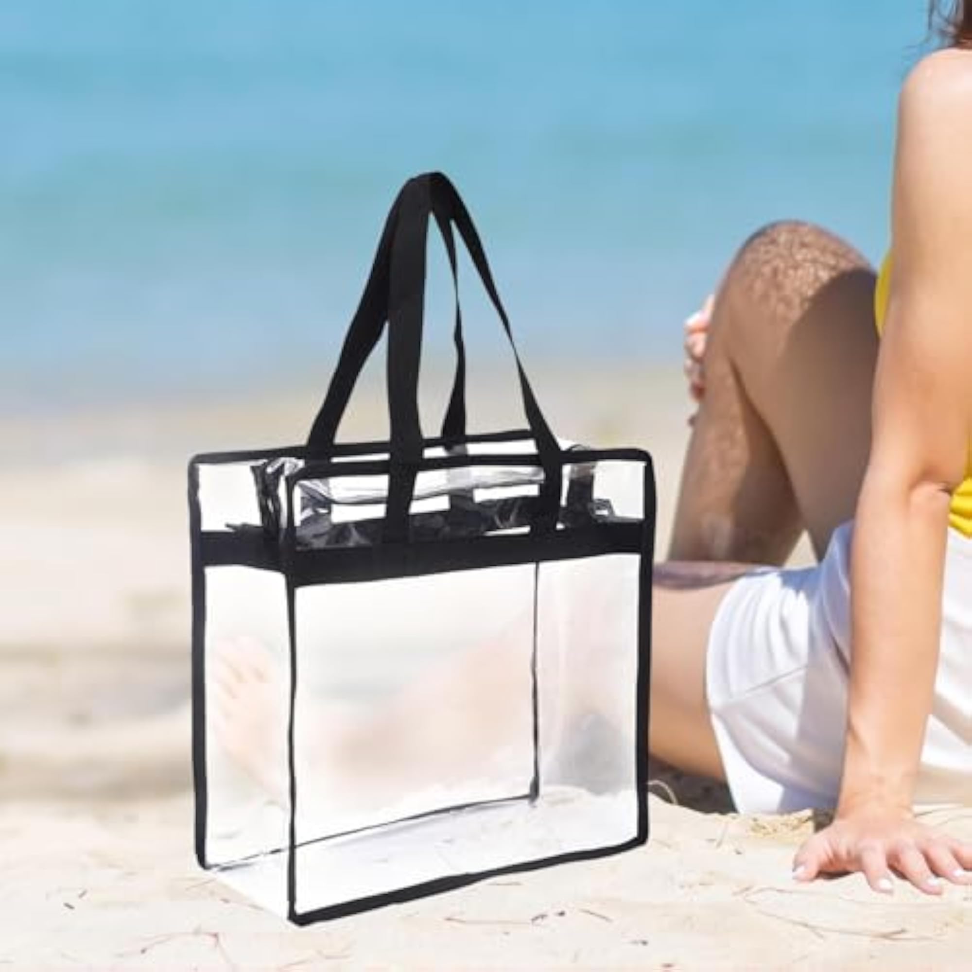 Clear Cosmetic Makeup Bag for Commuting, Black